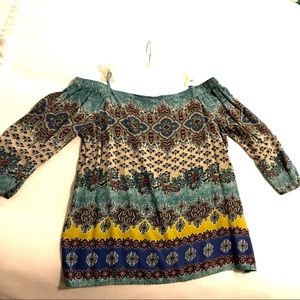 Cynthia Rowley boho off the shoulder top • size M